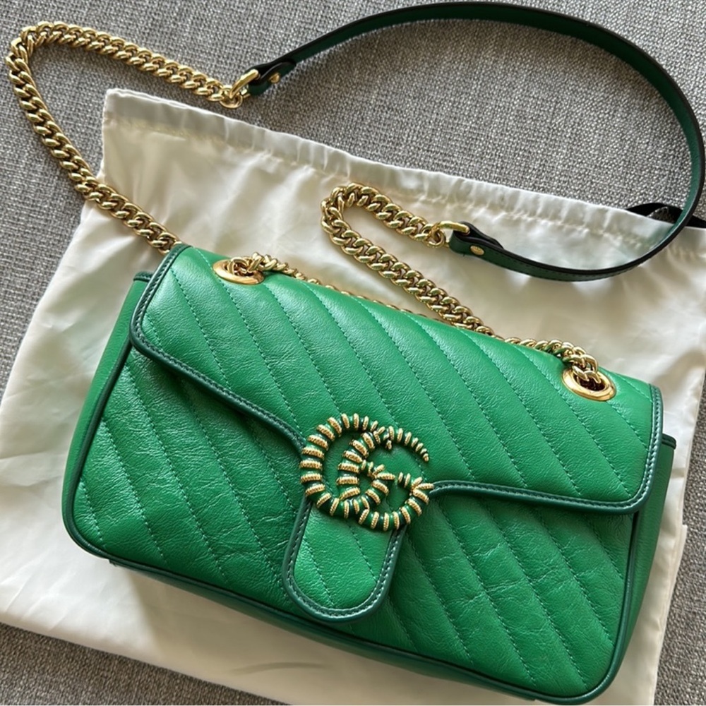 Green Two Tone Marmount Gucci shoulder bag *LIKE NEW*
